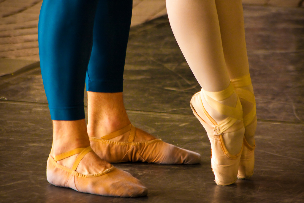 Ballet Teacher and Student Feet